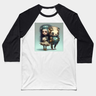 [AI Art] Cute Robot Girl with Hedgehog Baseball T-Shirt